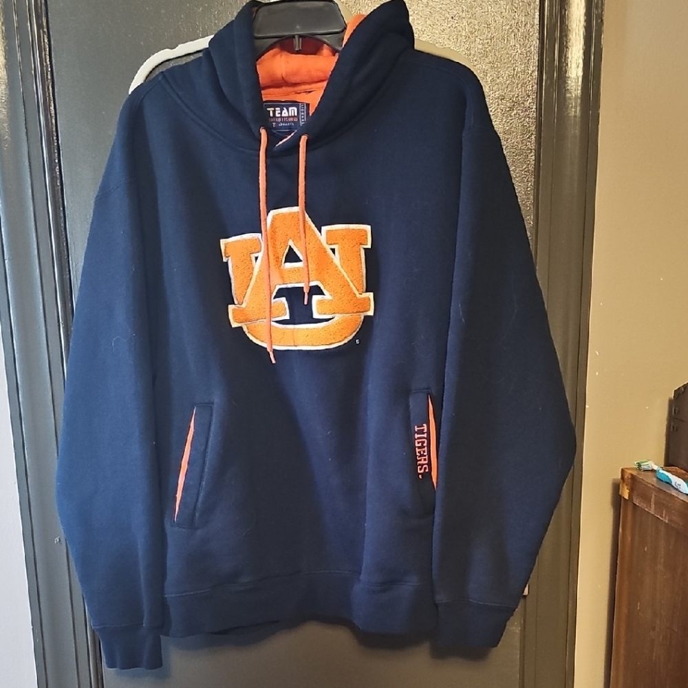 Team Navy Blue and Orange Men's Hoodie